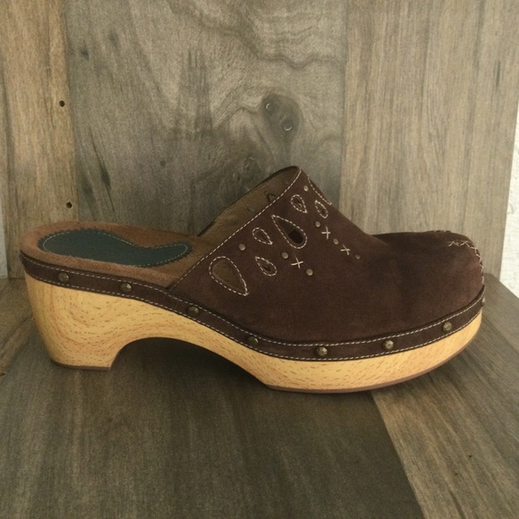 Indigo By Clarks Leather Suede Clogs Size 11M - Picture 8 of 12